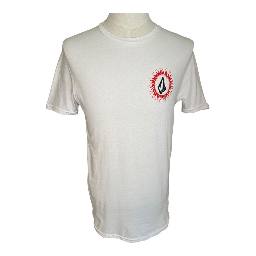 Volcom Comstock Graphic T-Shirt Mens‎ Small White Short Sleeve Skate Surf NWT